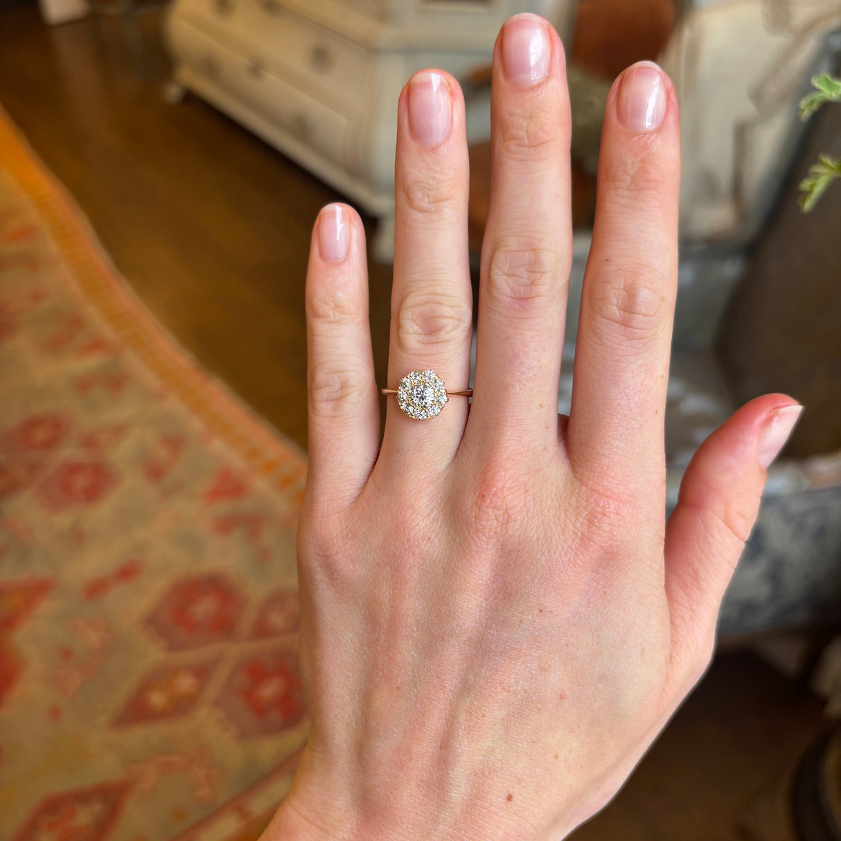 Antique, Edwardian diamond cluster ring