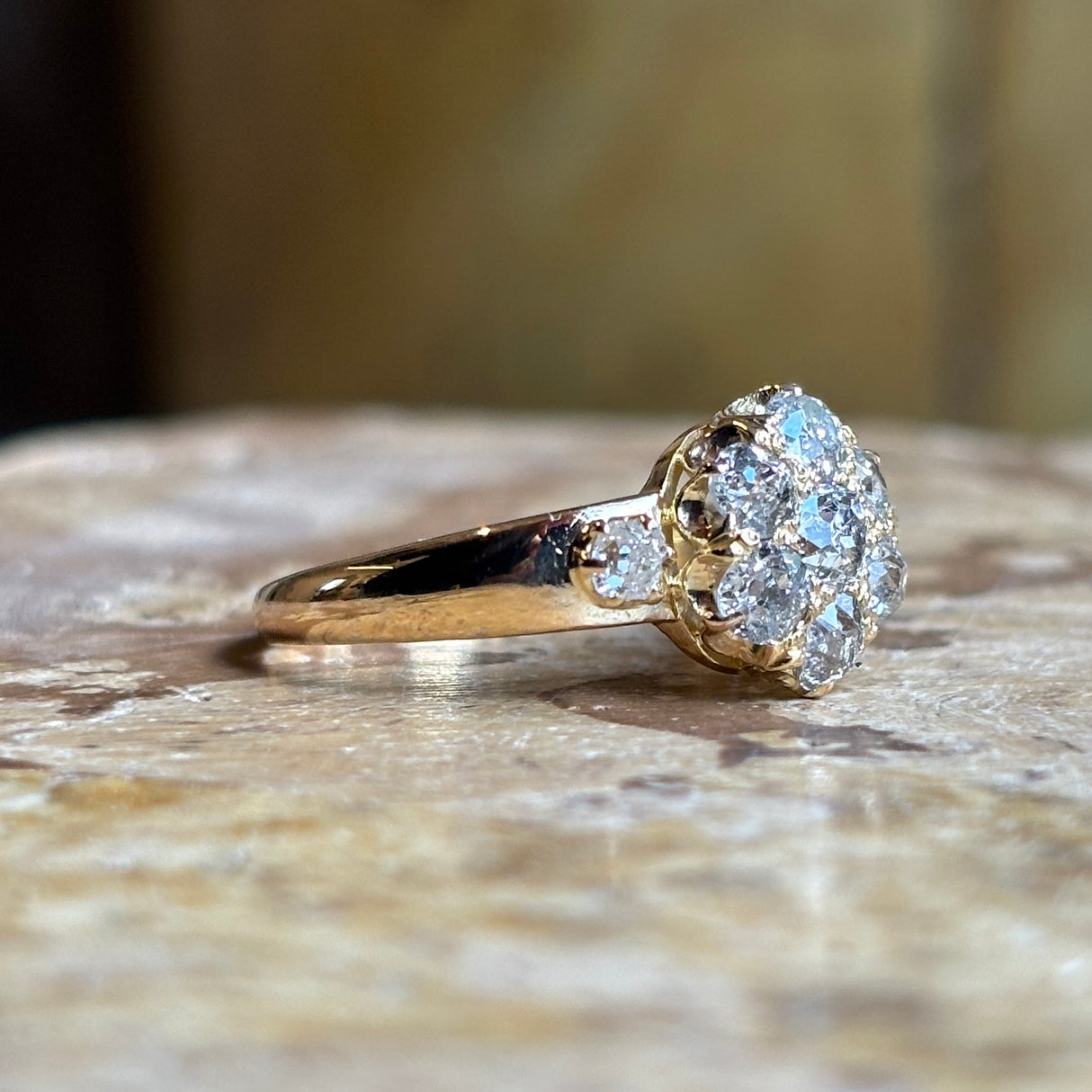 Antique, Edwardian diamond cluster ring