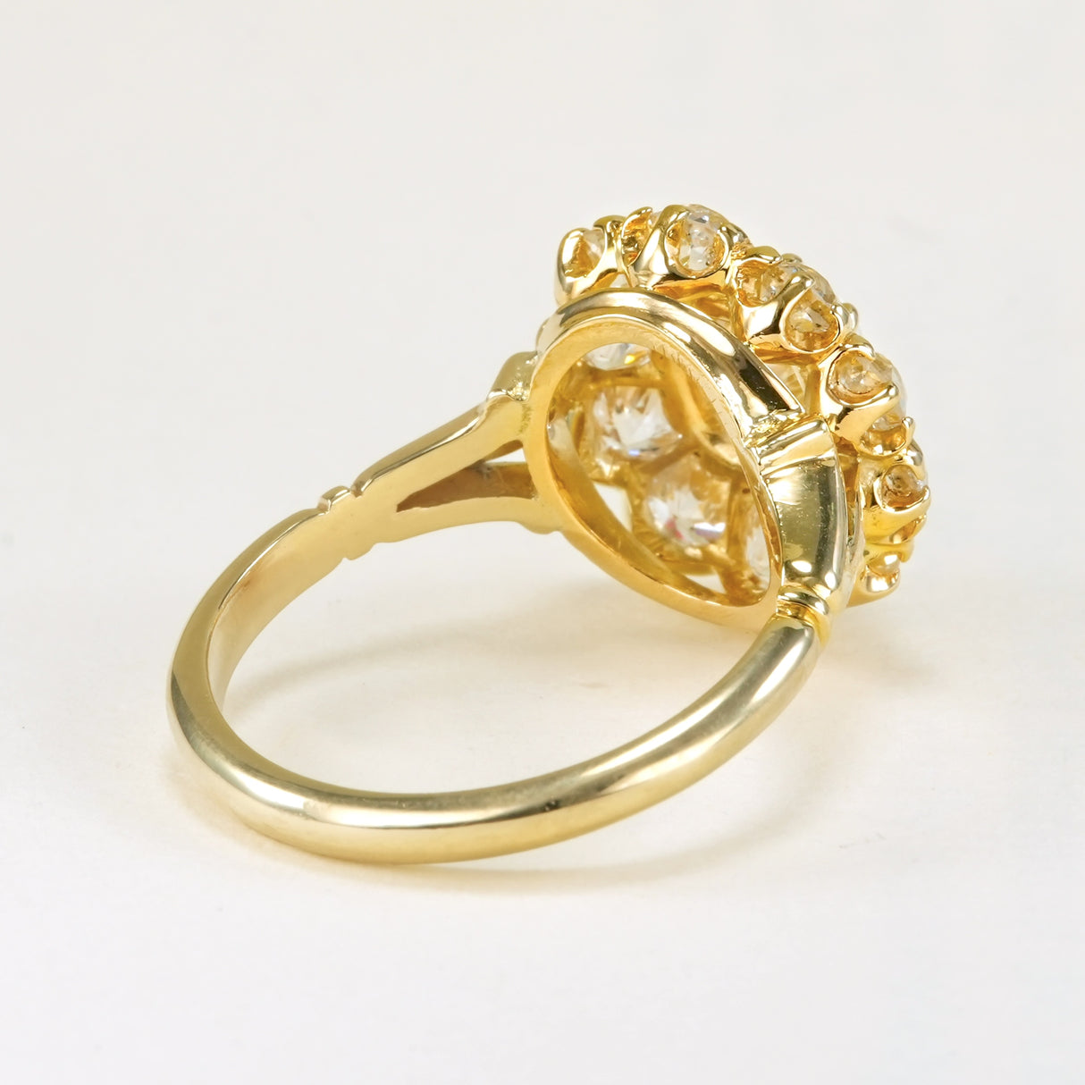 Antique, Edwardian old-cut diamond cluster engagement ring