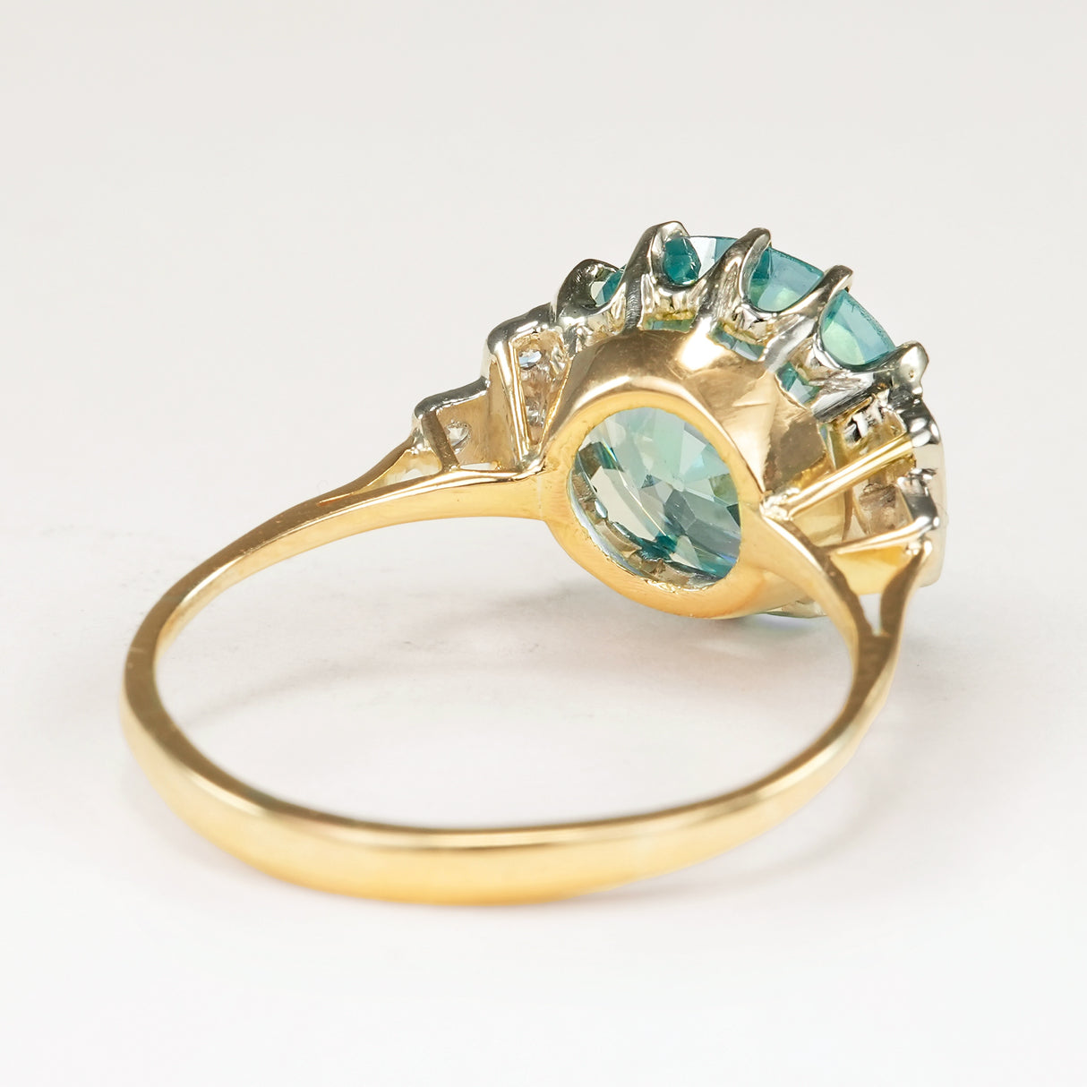 Antique, Edwardian 6.50ct zircon & diamond cocktail ring