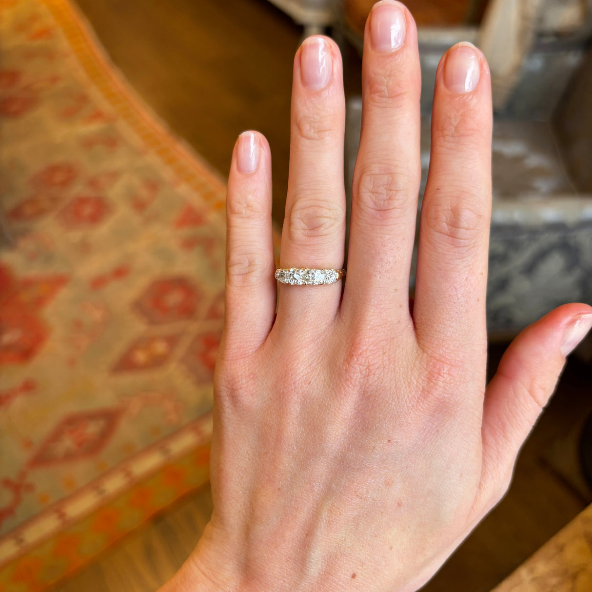 Antique, Victorian diamond five-stone ring