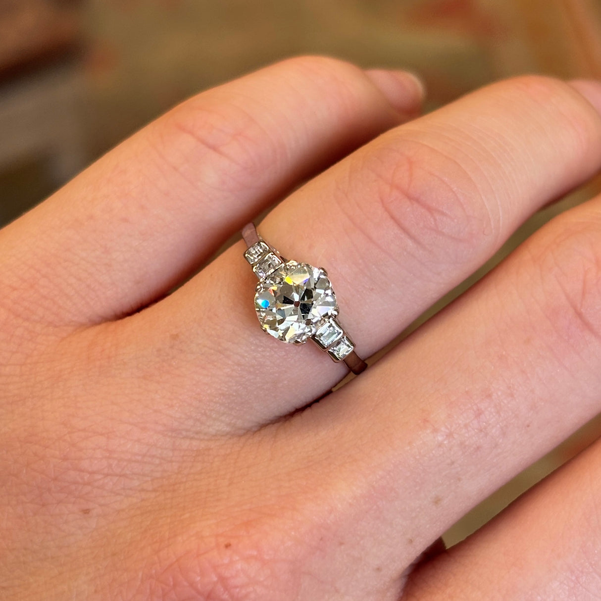 Vintage, Art Deco diamond engagement ring