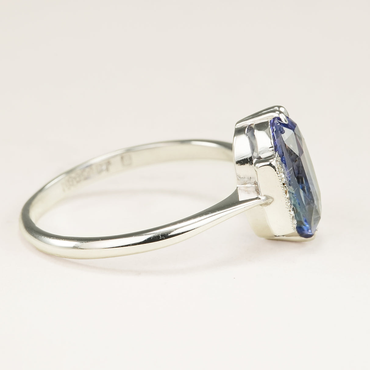 Antique, Art Deco deep violet sapphire and diamond ring