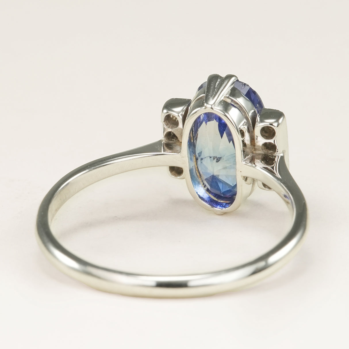 Antique, Art Deco deep violet sapphire and diamond ring