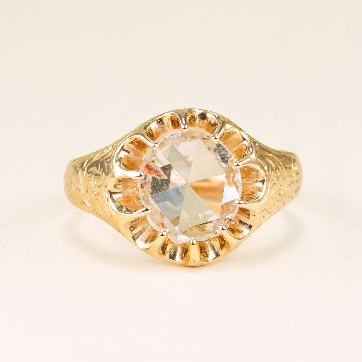 Antique, Late-Victorian rose-cut diamond solitaire ring