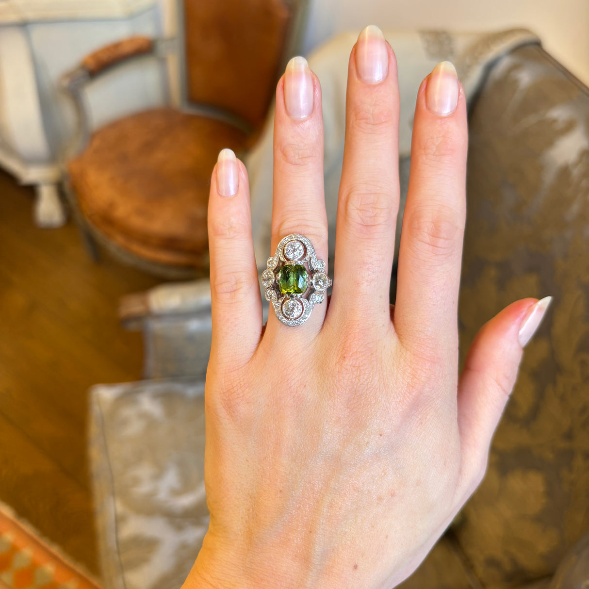 Vintage 1950s, French amethyst & diamond cocktail ring