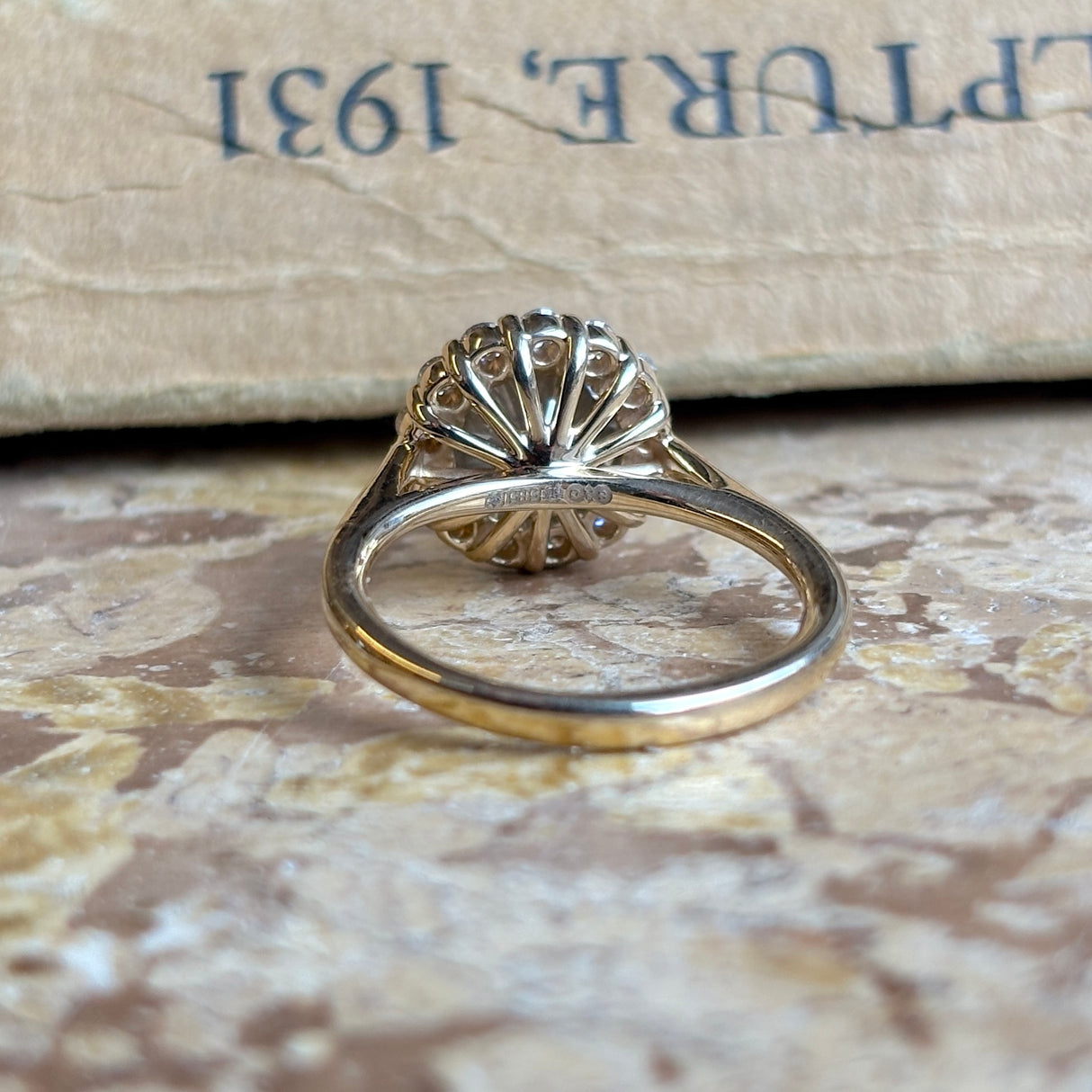 Smokey-brown diamond cluster ring