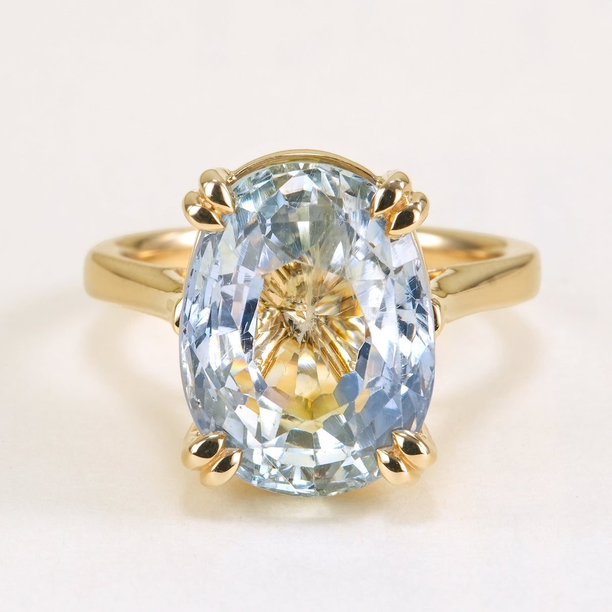 12.38ct Antique-cut Light blue sapphire cocktail ring