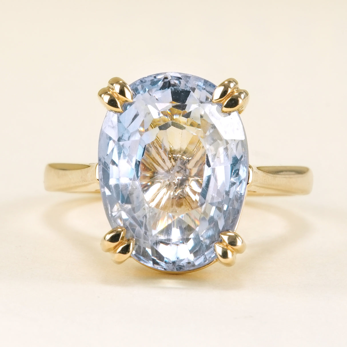 12.38ct Antique-cut Light blue sapphire cocktail ring