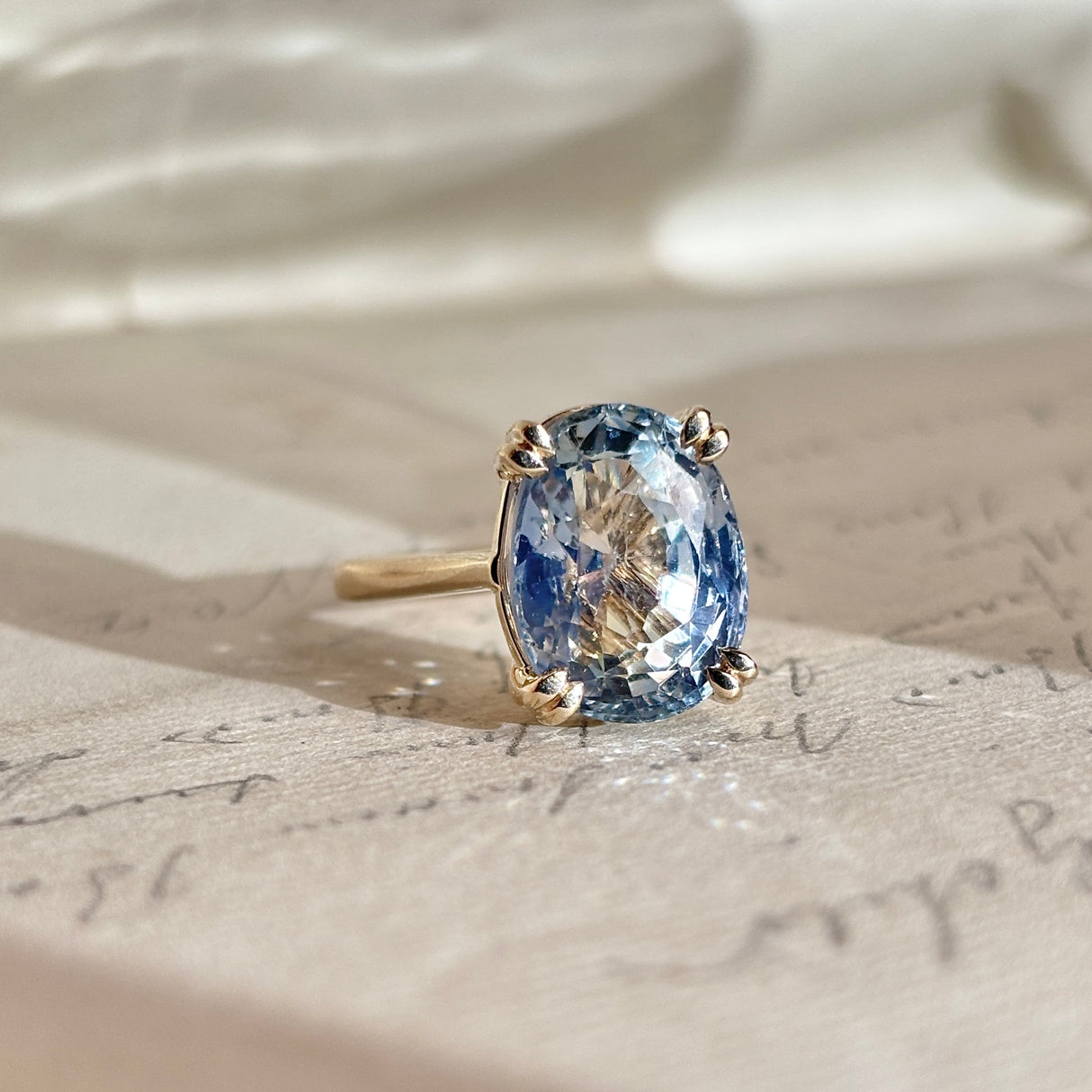 Light blue sapphire cocktail ring