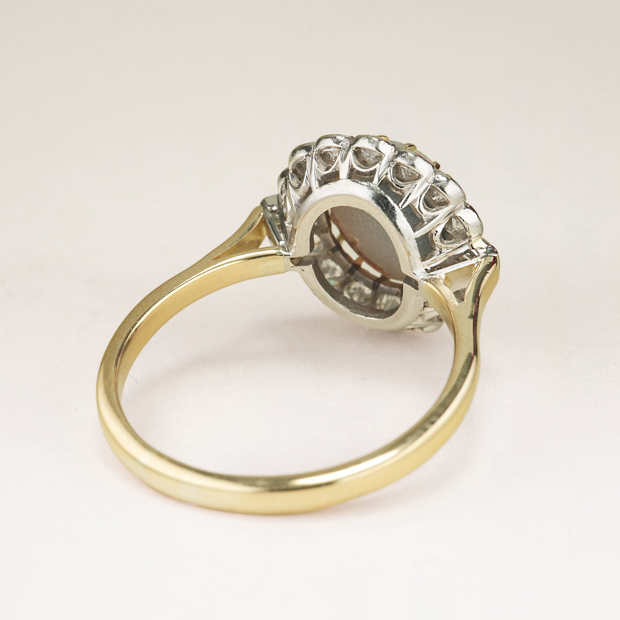 Vintage, 1950s black opal & diamond cluster ring