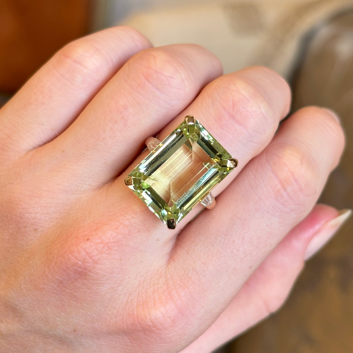 Vintage, Cartier 1950s green beryl and diamond cocktail ring