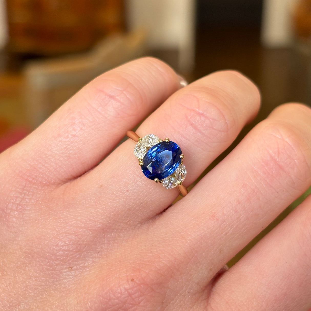 Vintage, sapphire and diamond engagement ring