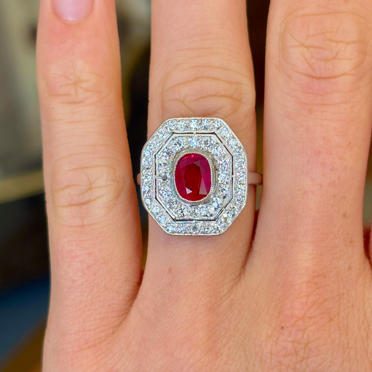 Art Deco, ruby & diamond ring