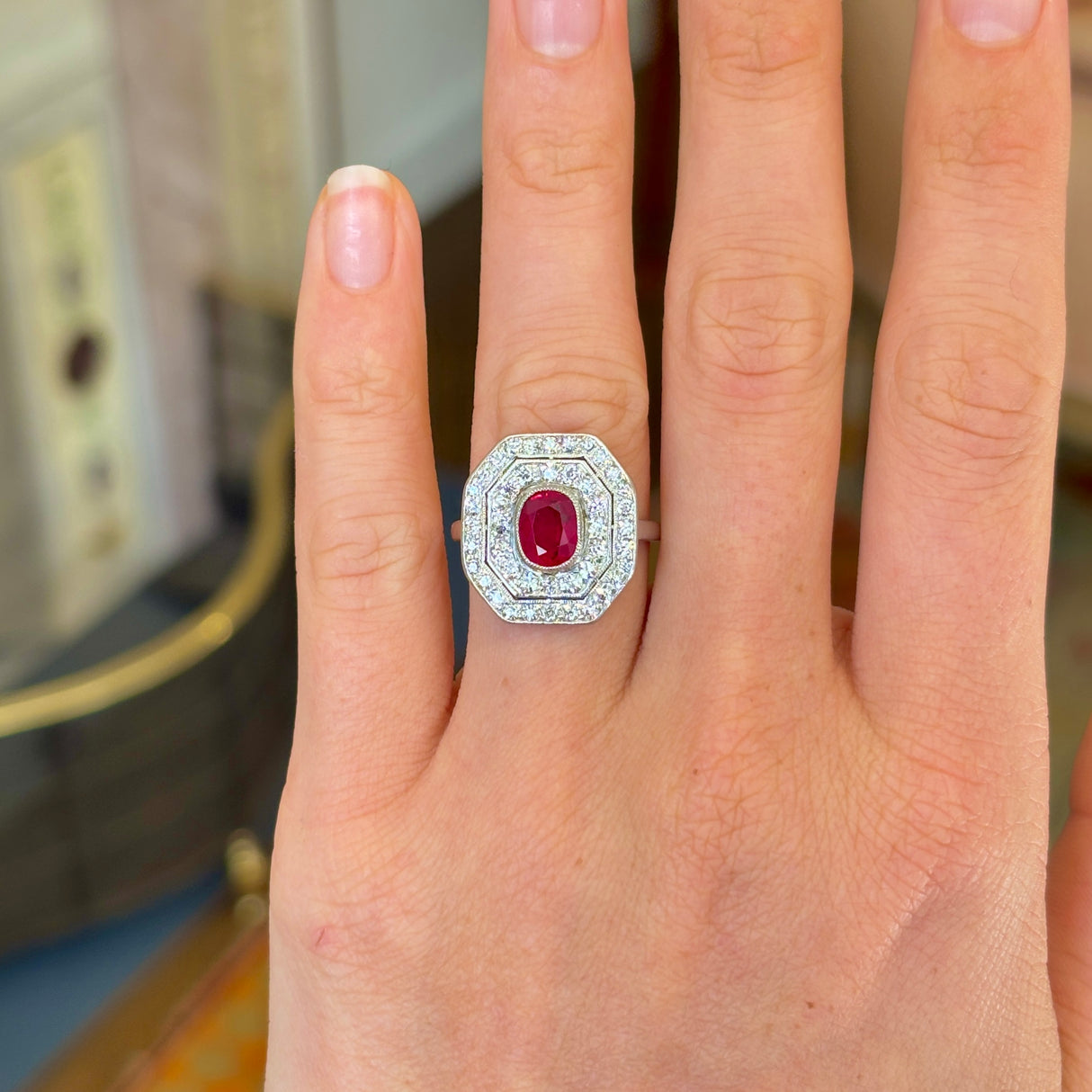 Art Deco, ruby & diamond ring