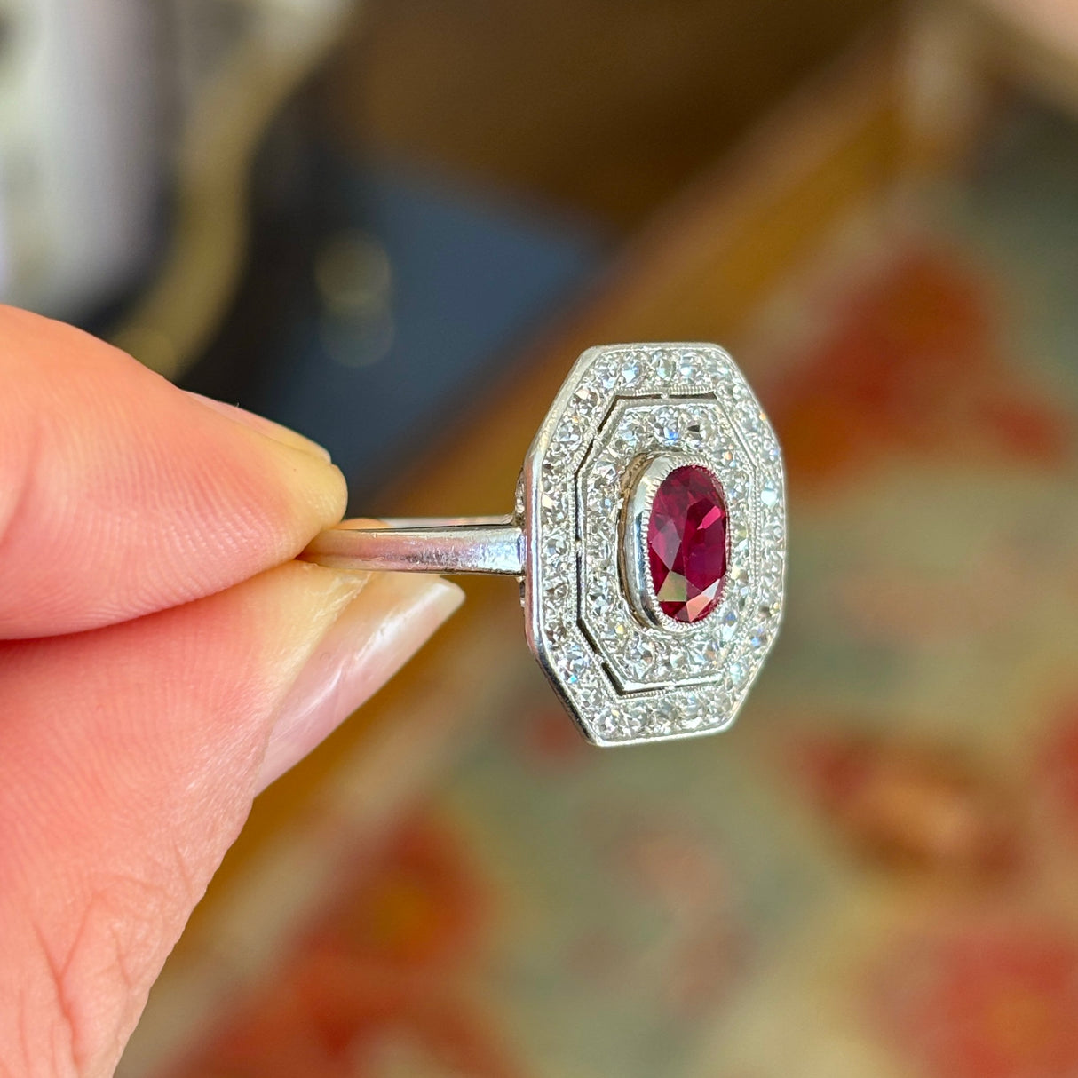 Art Deco, ruby & diamond ring