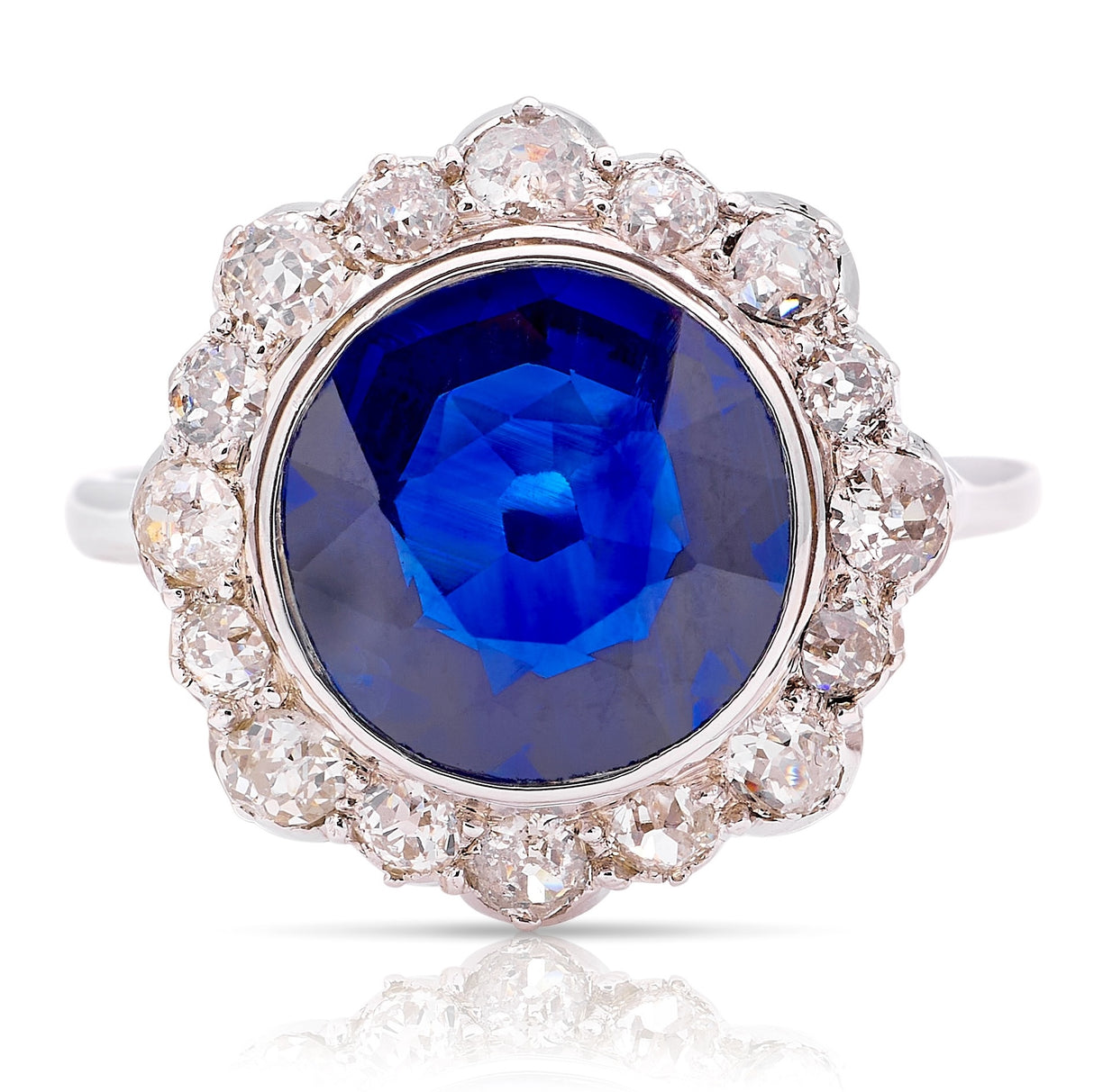 Vintage, Art Deco sapphire & diamond cluster ring
