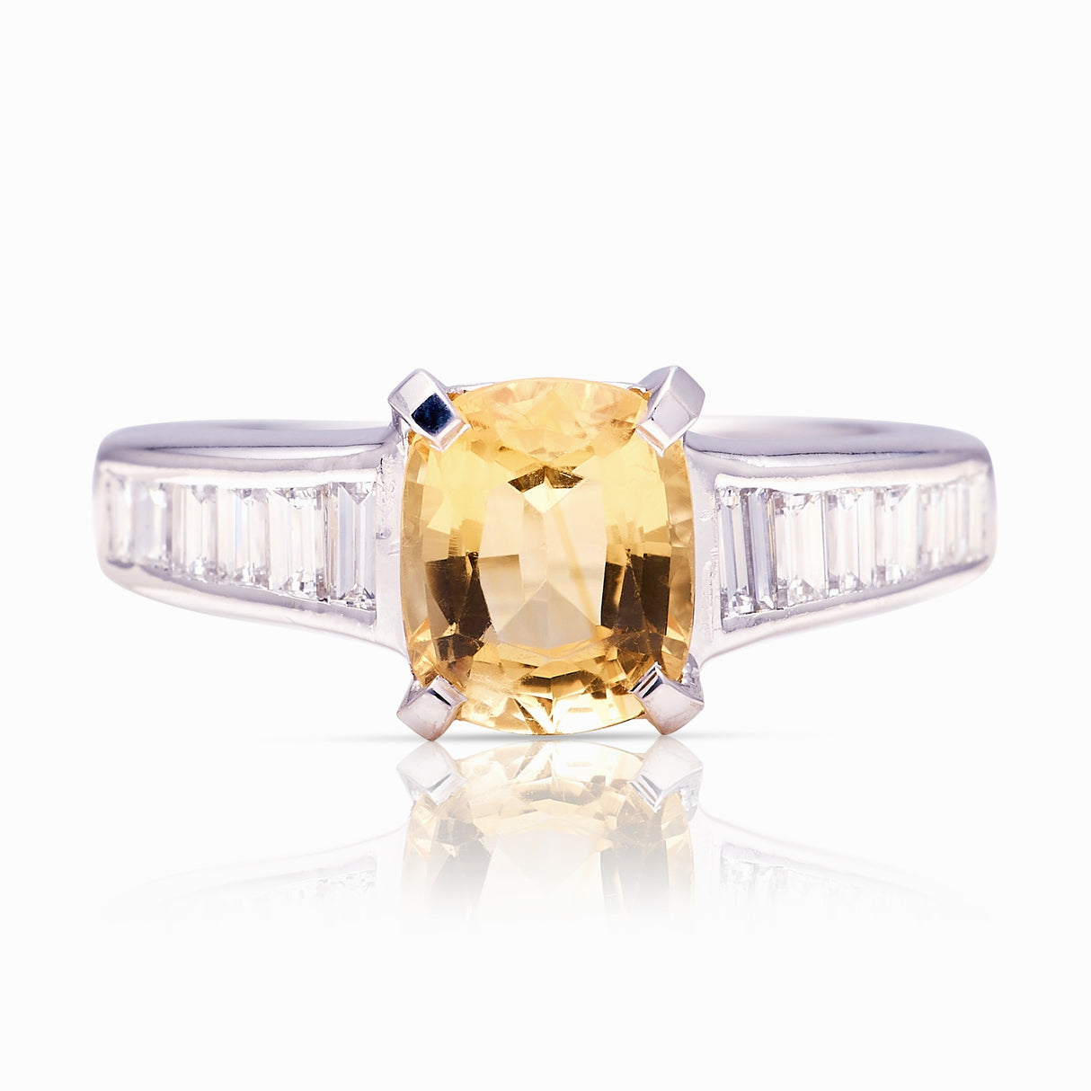 Vintage, citrine and diamond engagement ring