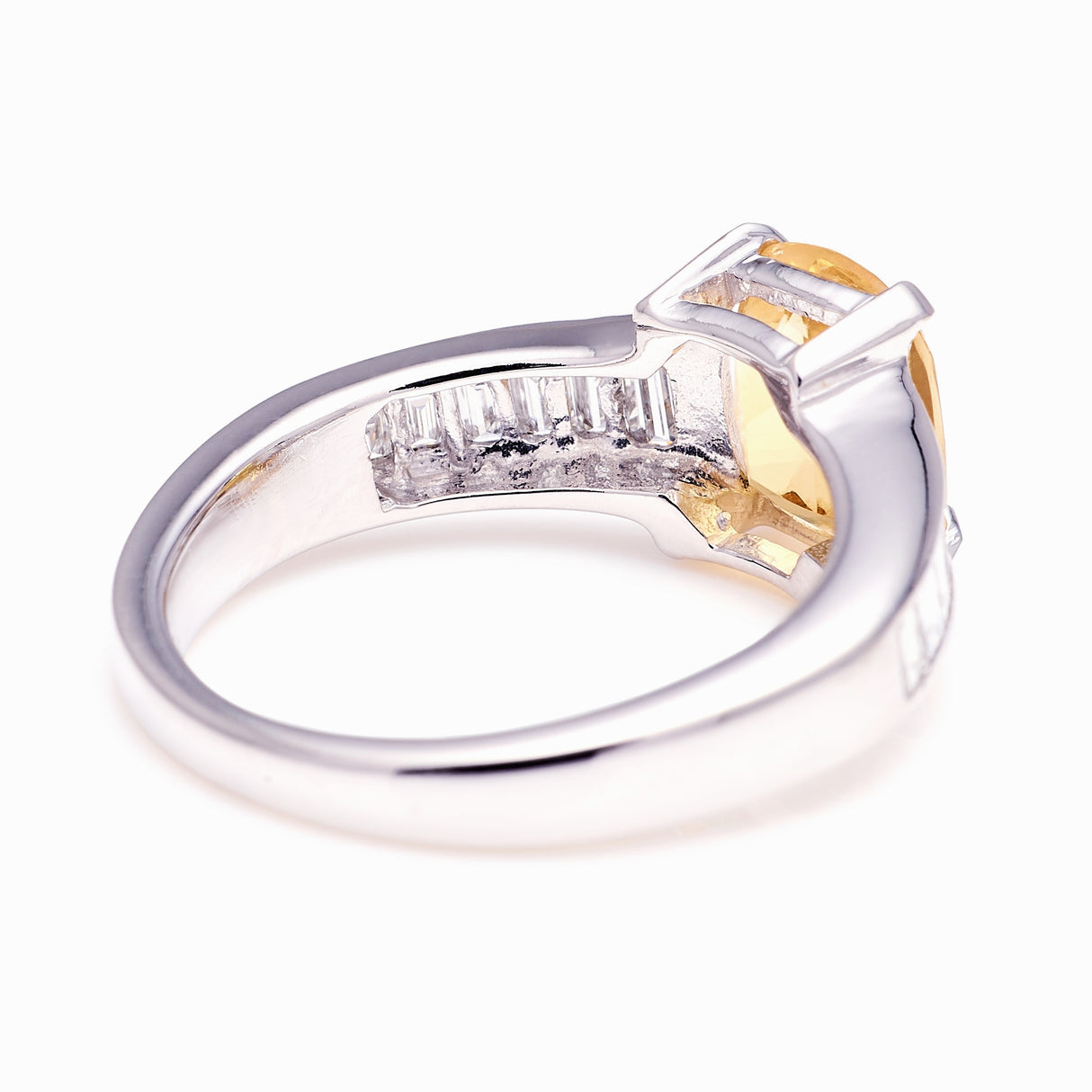 Vintage, citrine and diamond engagement ring