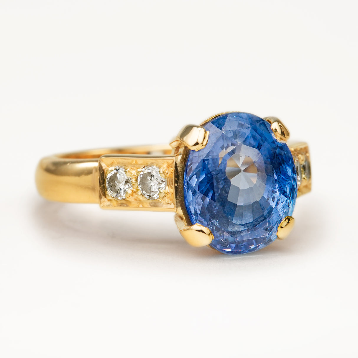 Vintage, 1990's sapphire and diamond engagement ring