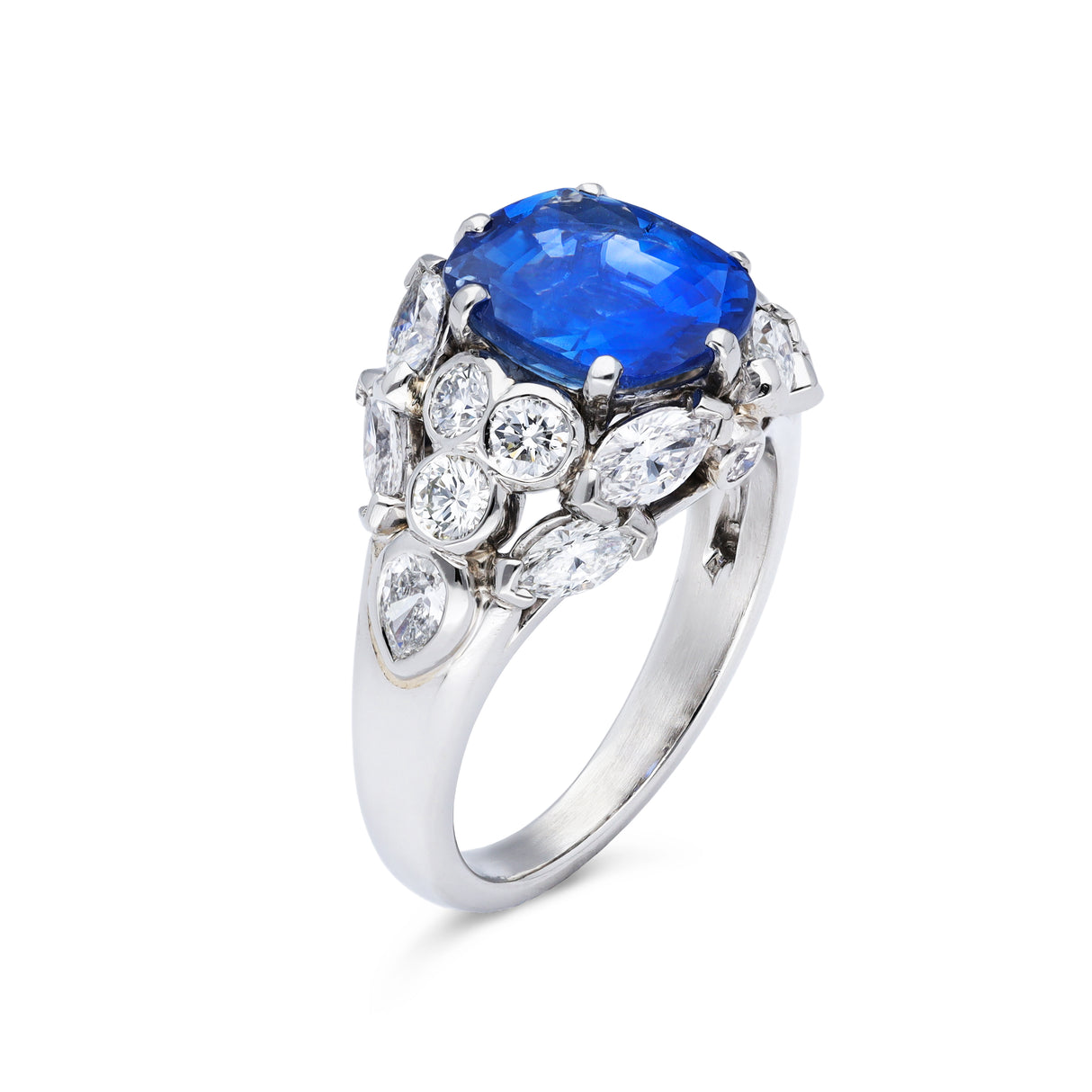 3ct ceylon blue sapphire and diamond ring, platinum