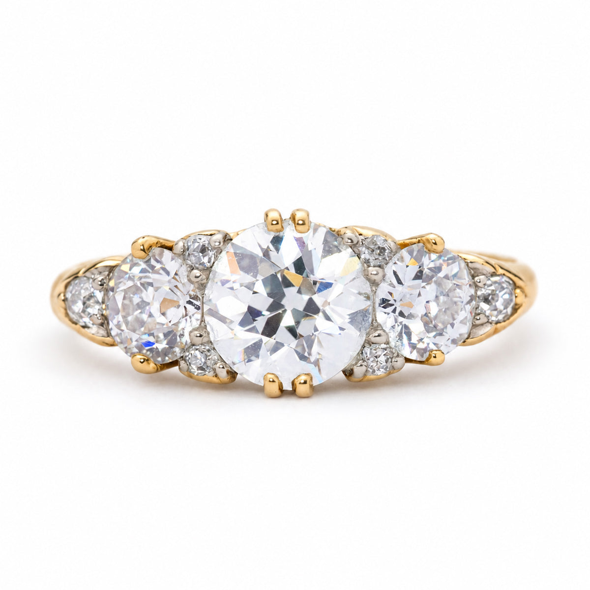Antique, Victorian diamond three-stone engagement ring