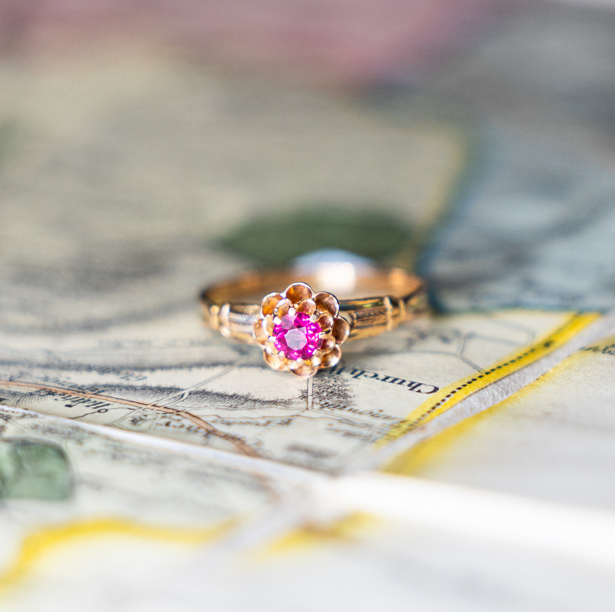 Antique, Belle Époque pinky-red ruby solitaire ring