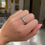 Art Deco, platinum, diamond three-stone ring