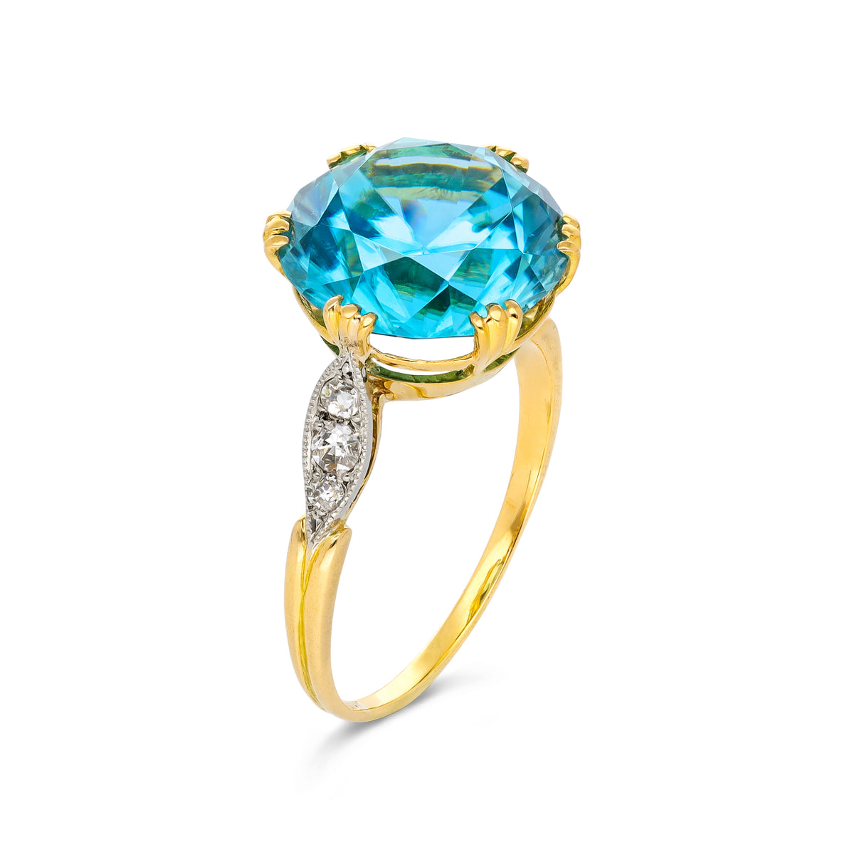 Belle Époque, zircon and diamond cocktail ring, 18ct yellow gold