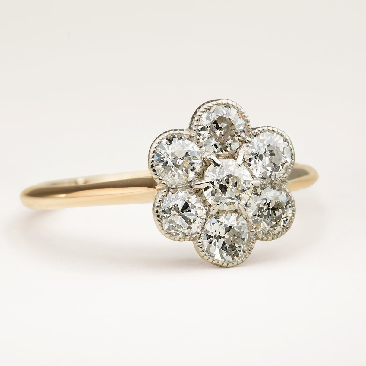 Antique, Edwardian diamond daisy cluster ring