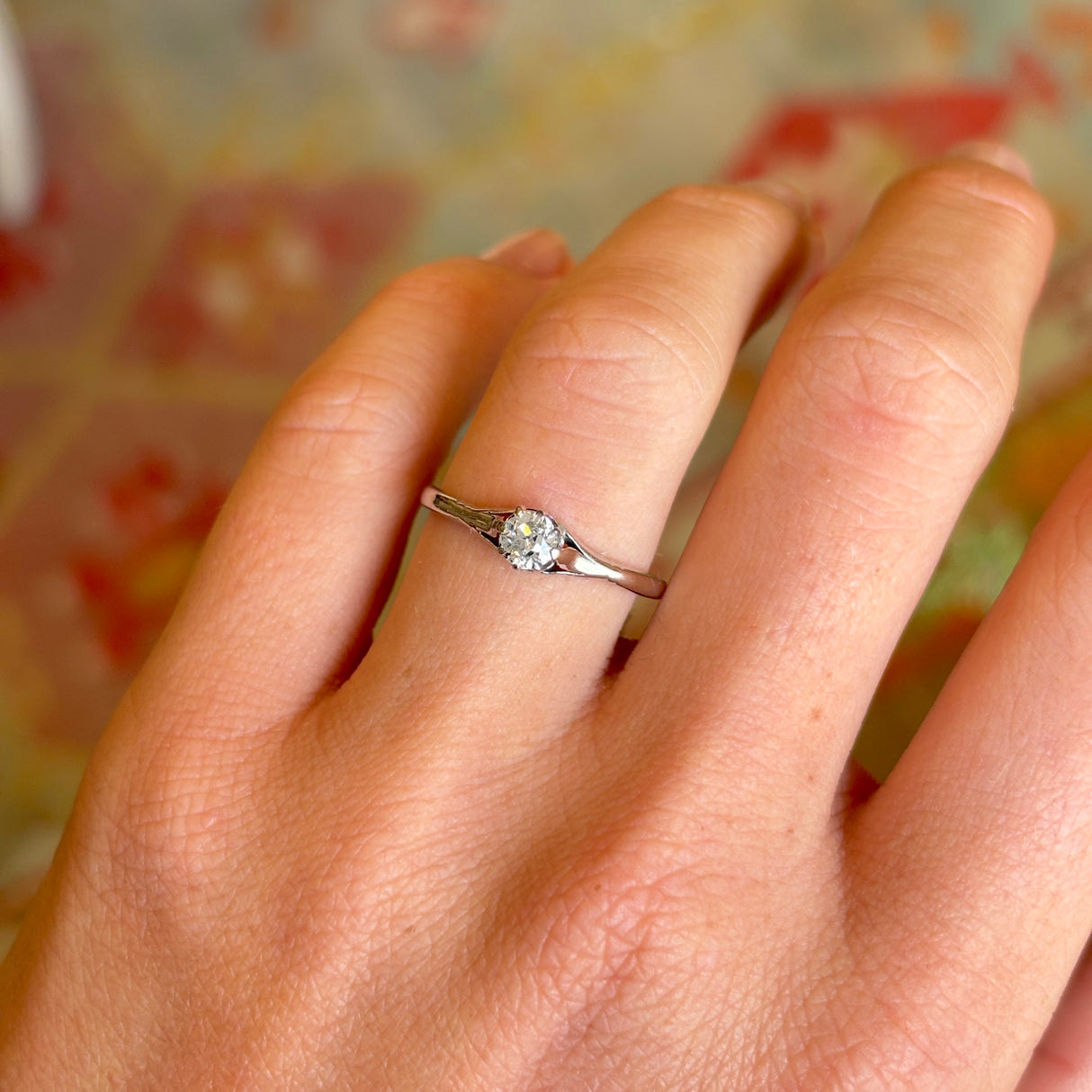 Antique, Edwardian diamond solitaire ring