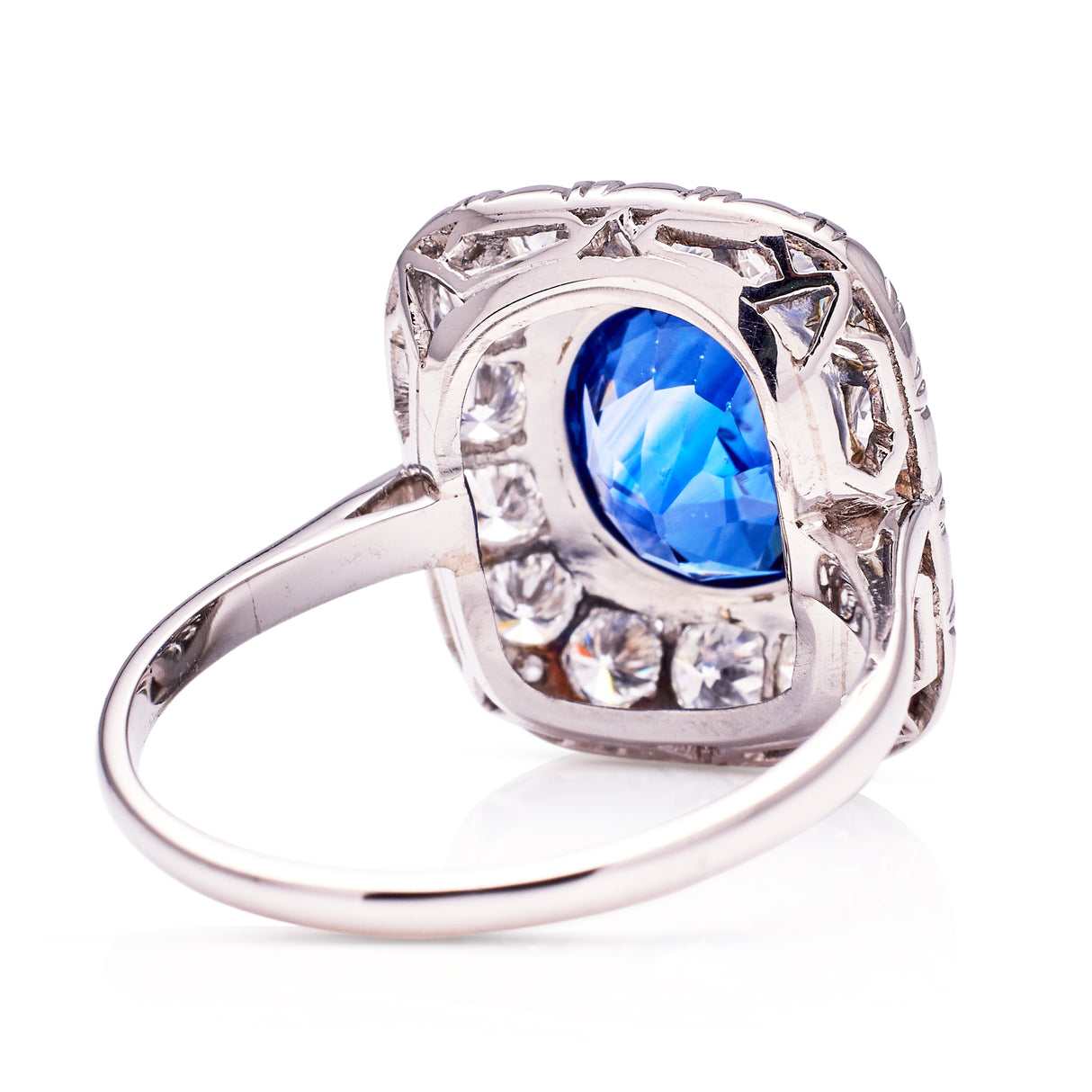 Vintage, 1930s exceptional sapphire & diamond cluster ring
