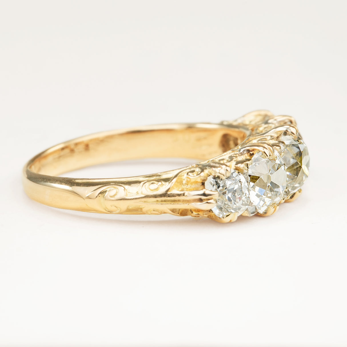Antique, Edwardian old-cut diamond five-stone engagement ring