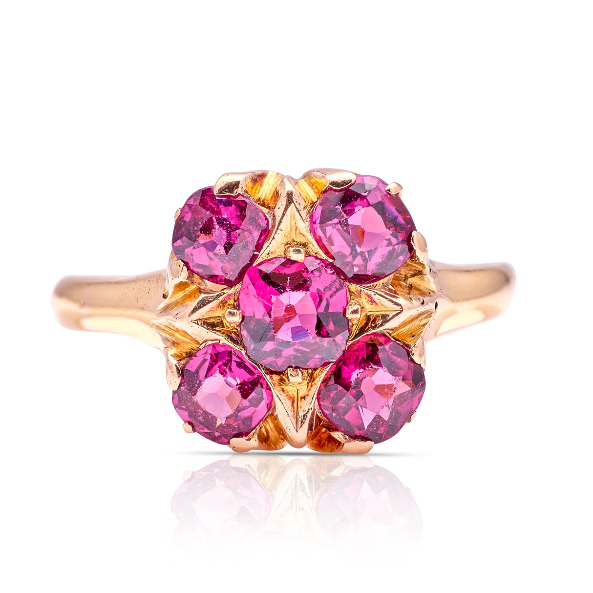 Antique, Victorian garnet five-stone ring