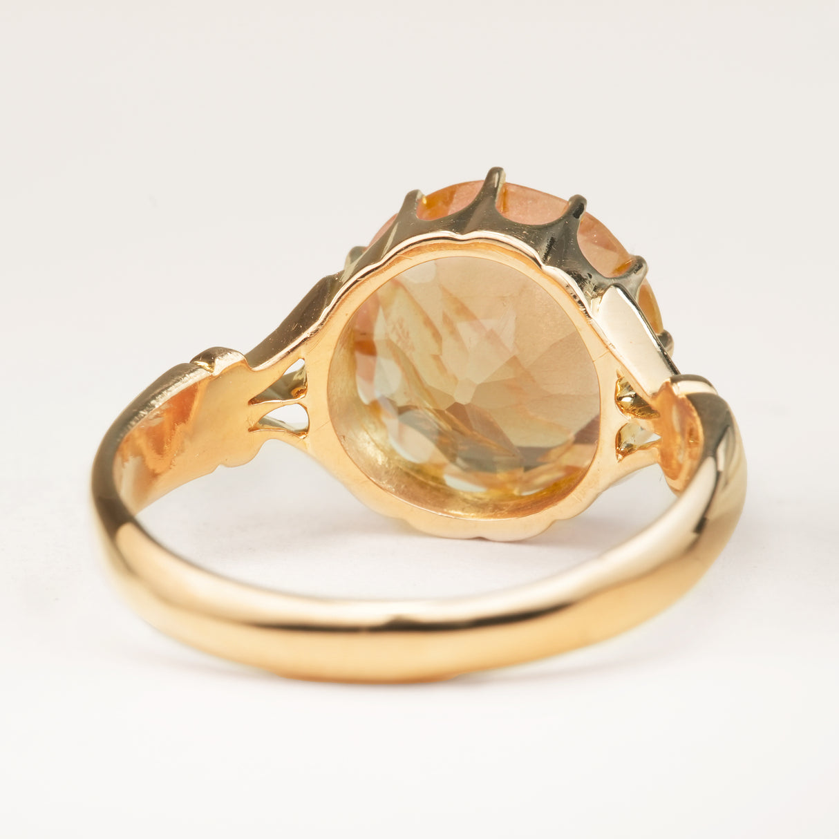 Antique, Victorian peach tourmaline solitaire ring