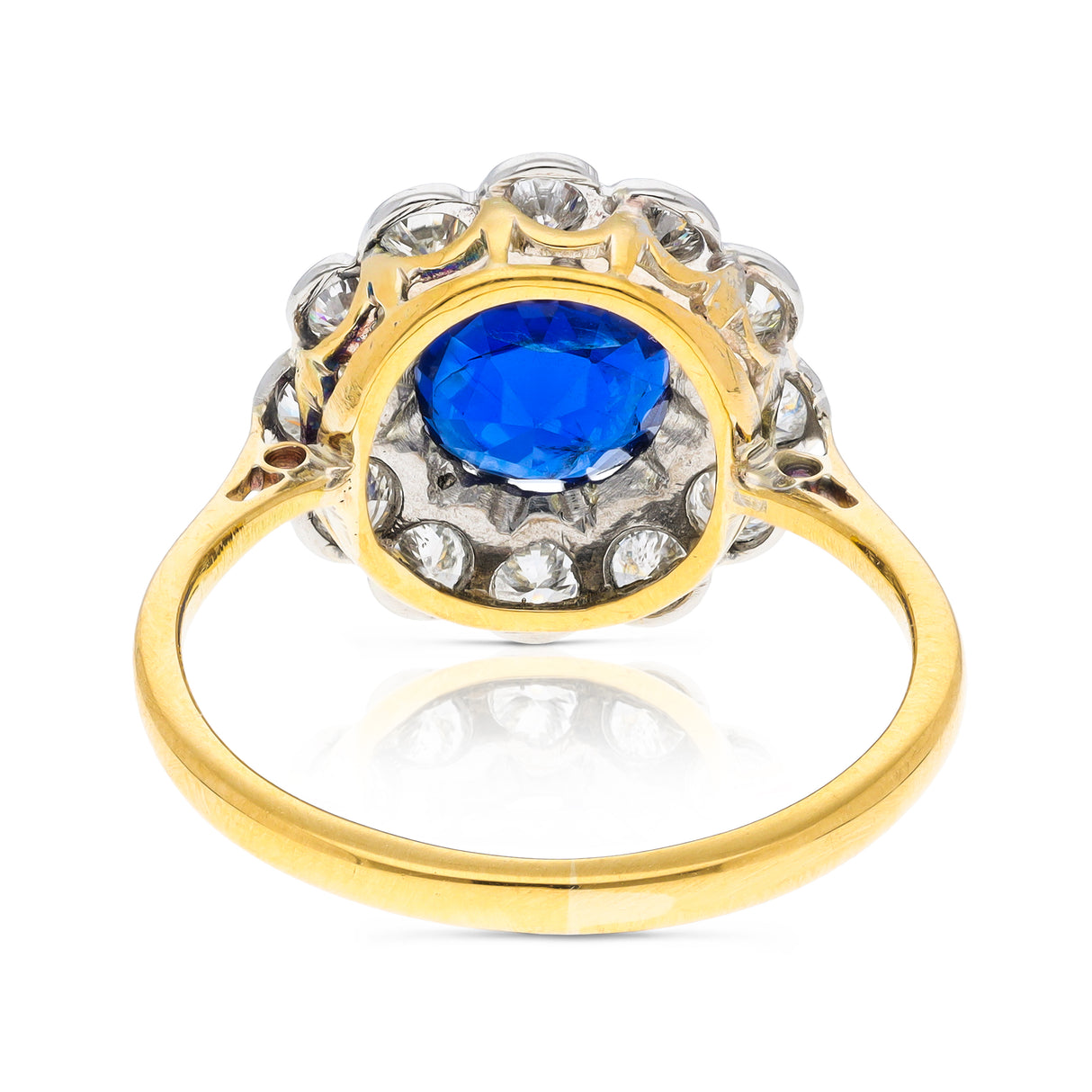 Art Deco, sapphire & diamond daisy cluster engagement ring