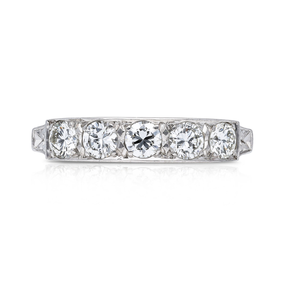 A white gold half hoop Diamond eternity ring