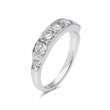 Vintage, half hoop diamond eternity ring