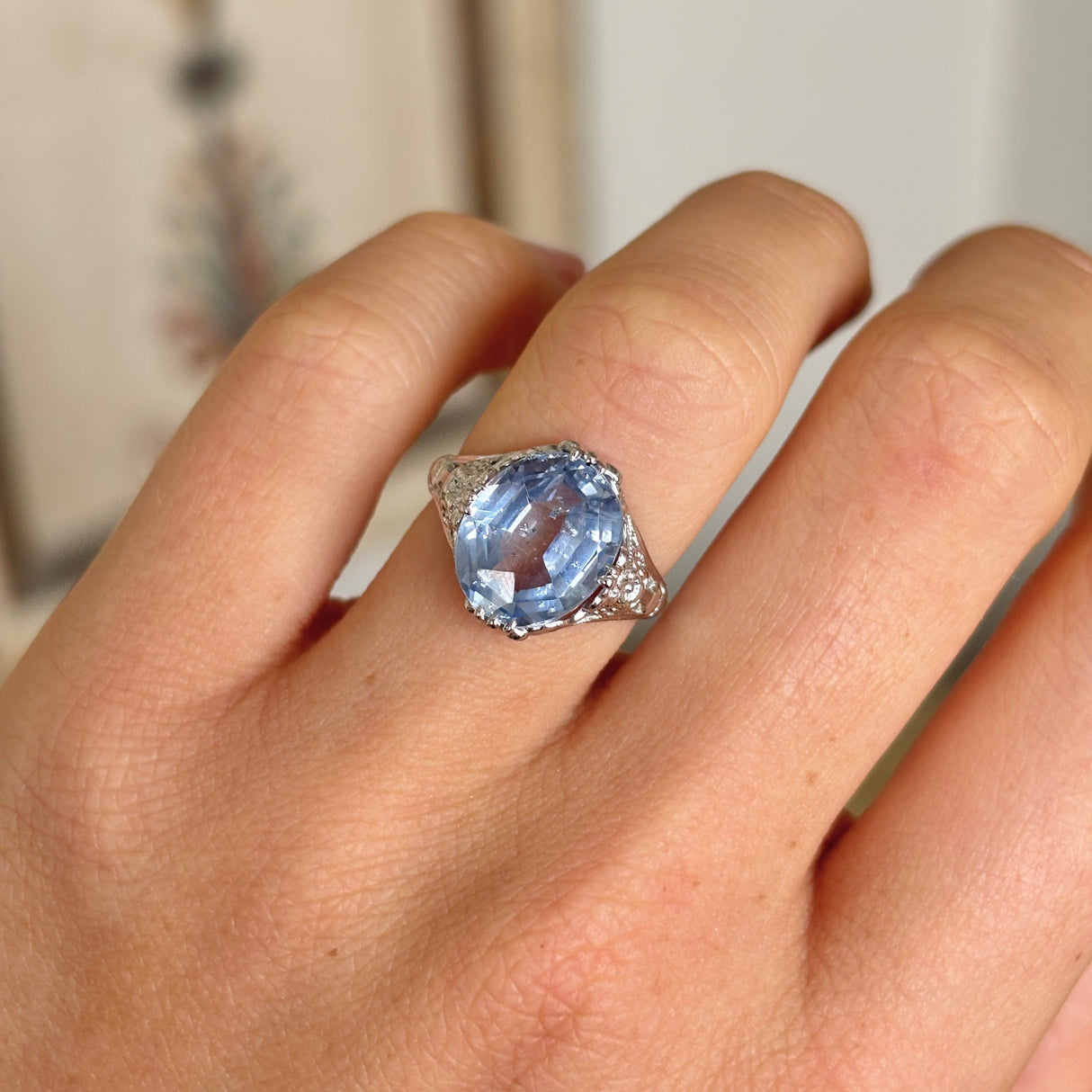 Vintage, 1940s sapphire engagement ring
