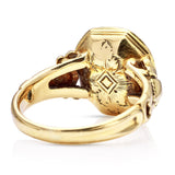 Antique, Victorian lapis intaglio ring, 18ct yellow gold