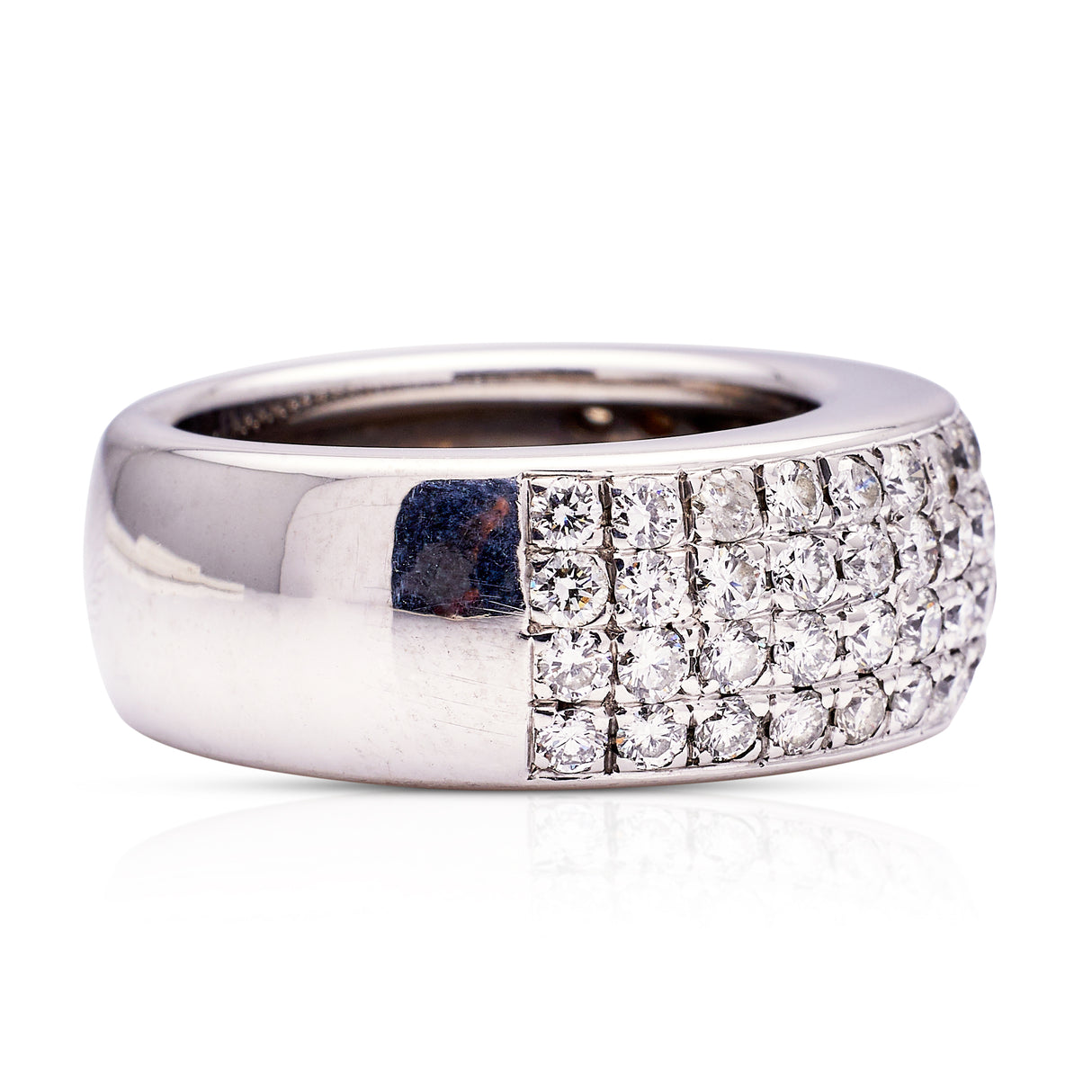 Vintage, 1900s diamond band, 18ct white gold