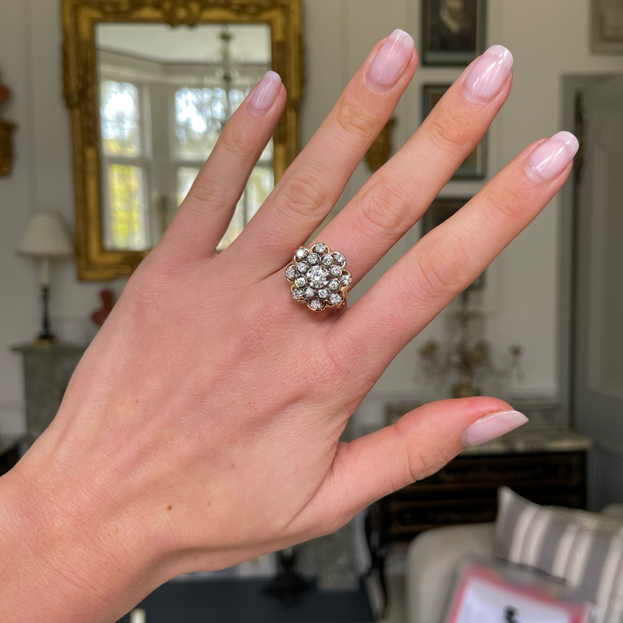 Vintage diamond cluster ring