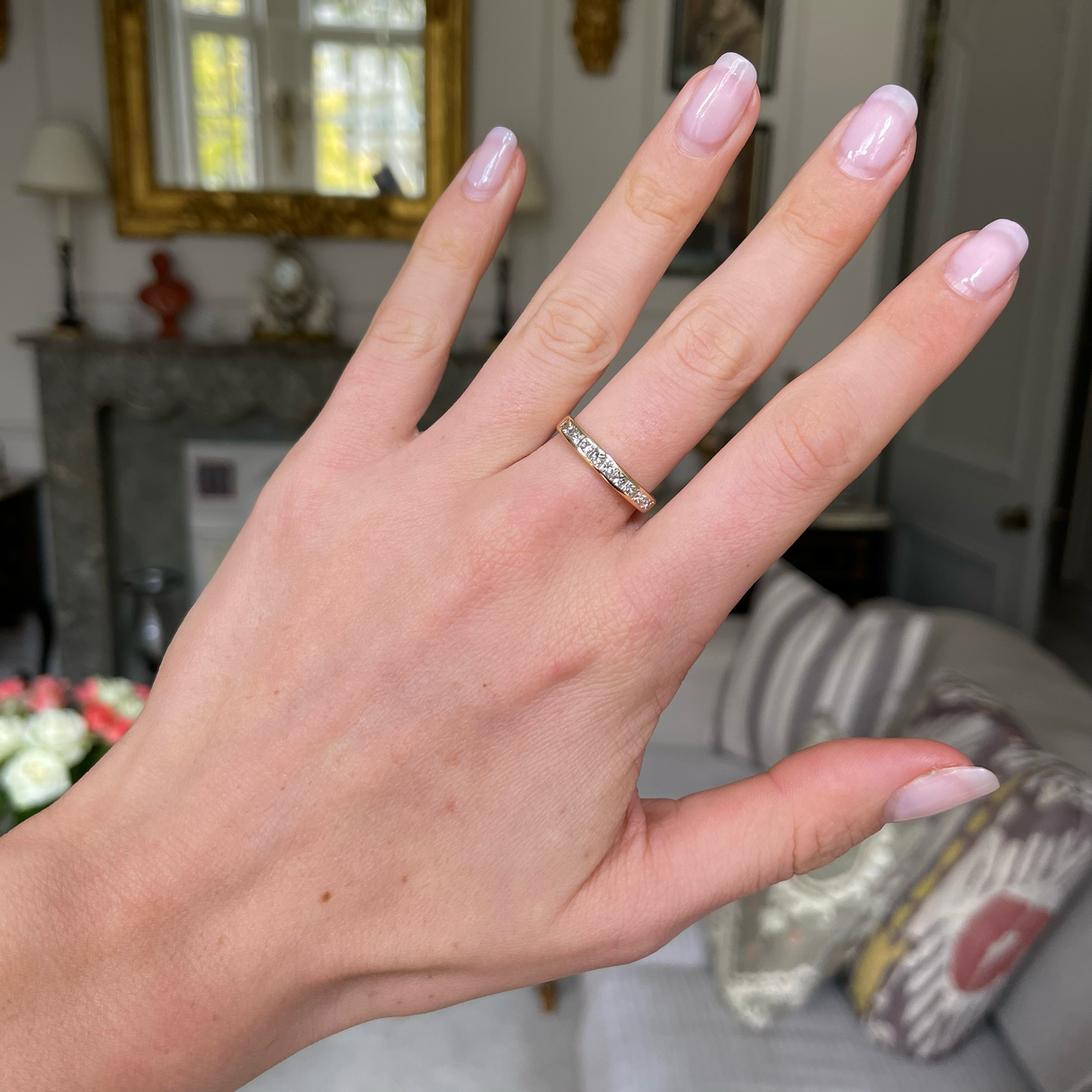 Vintage diamond half eternity ring