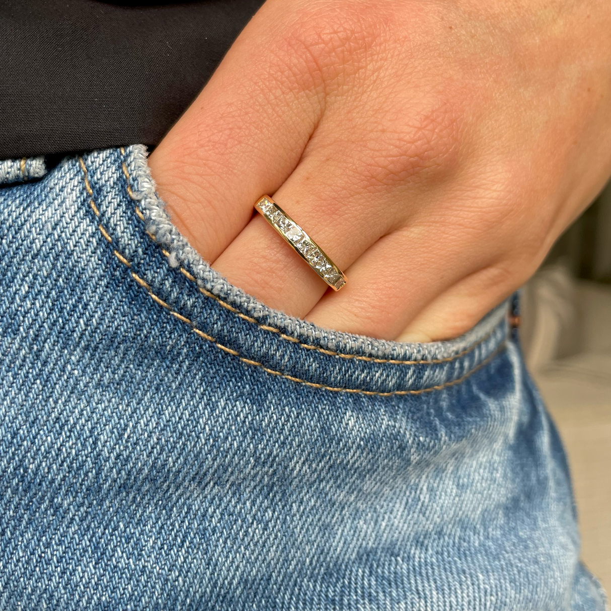 Vintage diamond half eternity ring