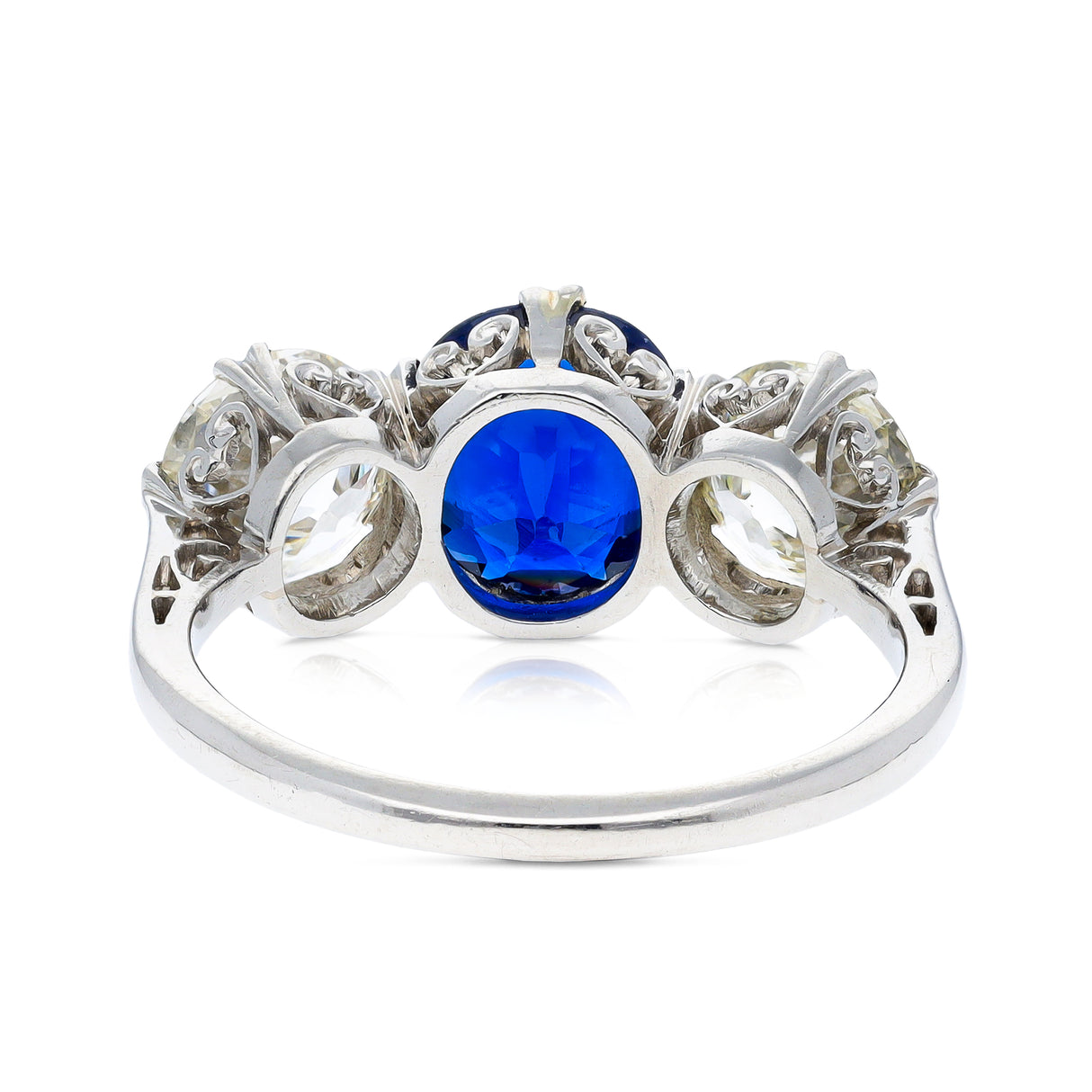 Edwardian, sapphire & diamond three-stone ring