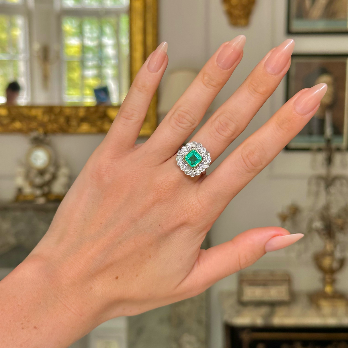 Art Deco, 1920s, platinum, emerald and diamond ring