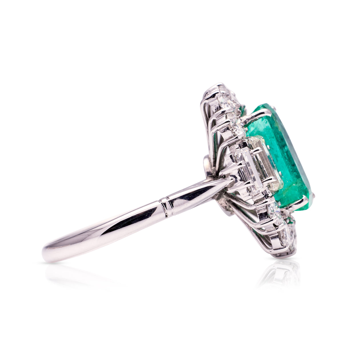 Vintage emerald & diamond cluster ring