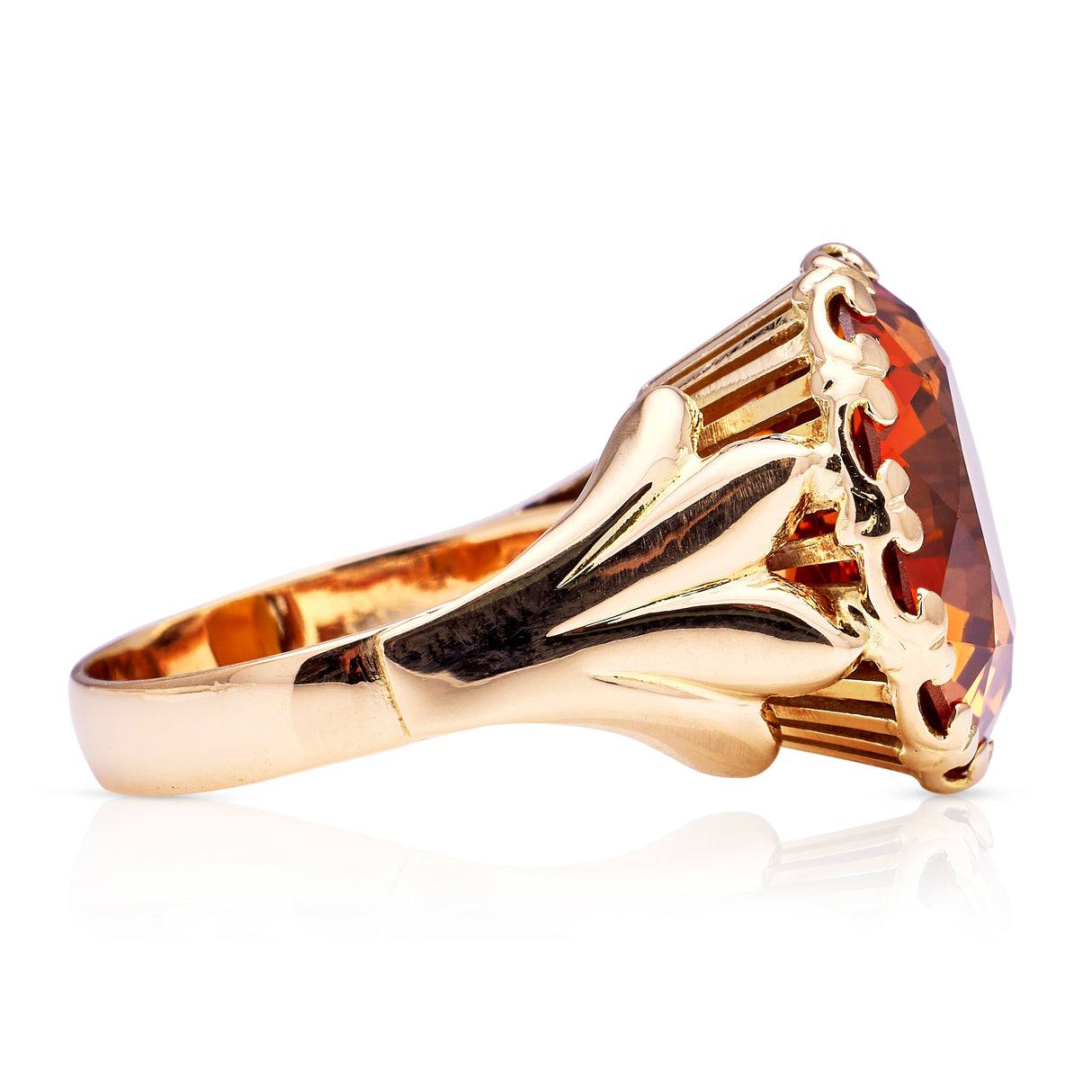 Vintage, French 1980s citrine cocktail ring