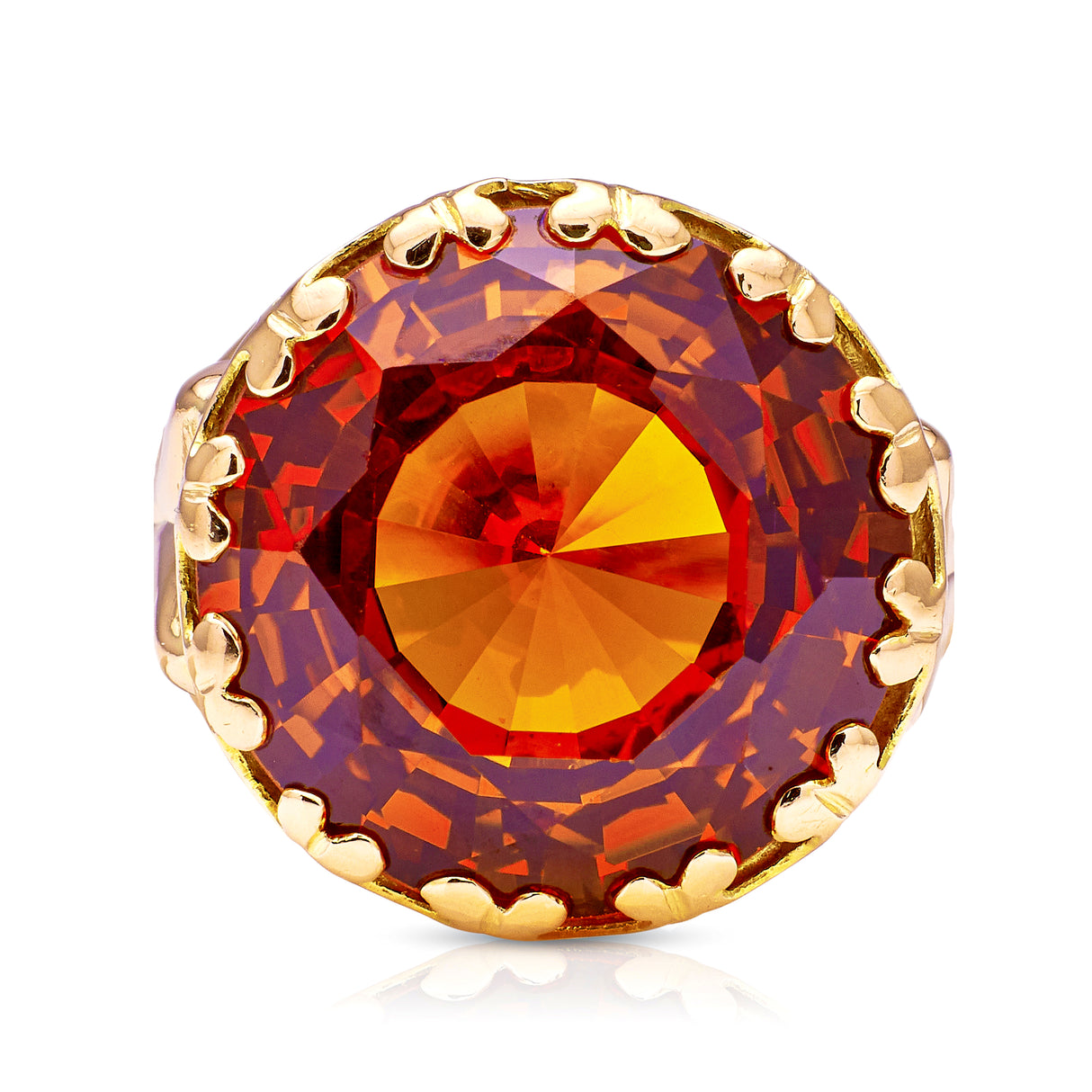 Vintage, French 1980s citrine cocktail ring