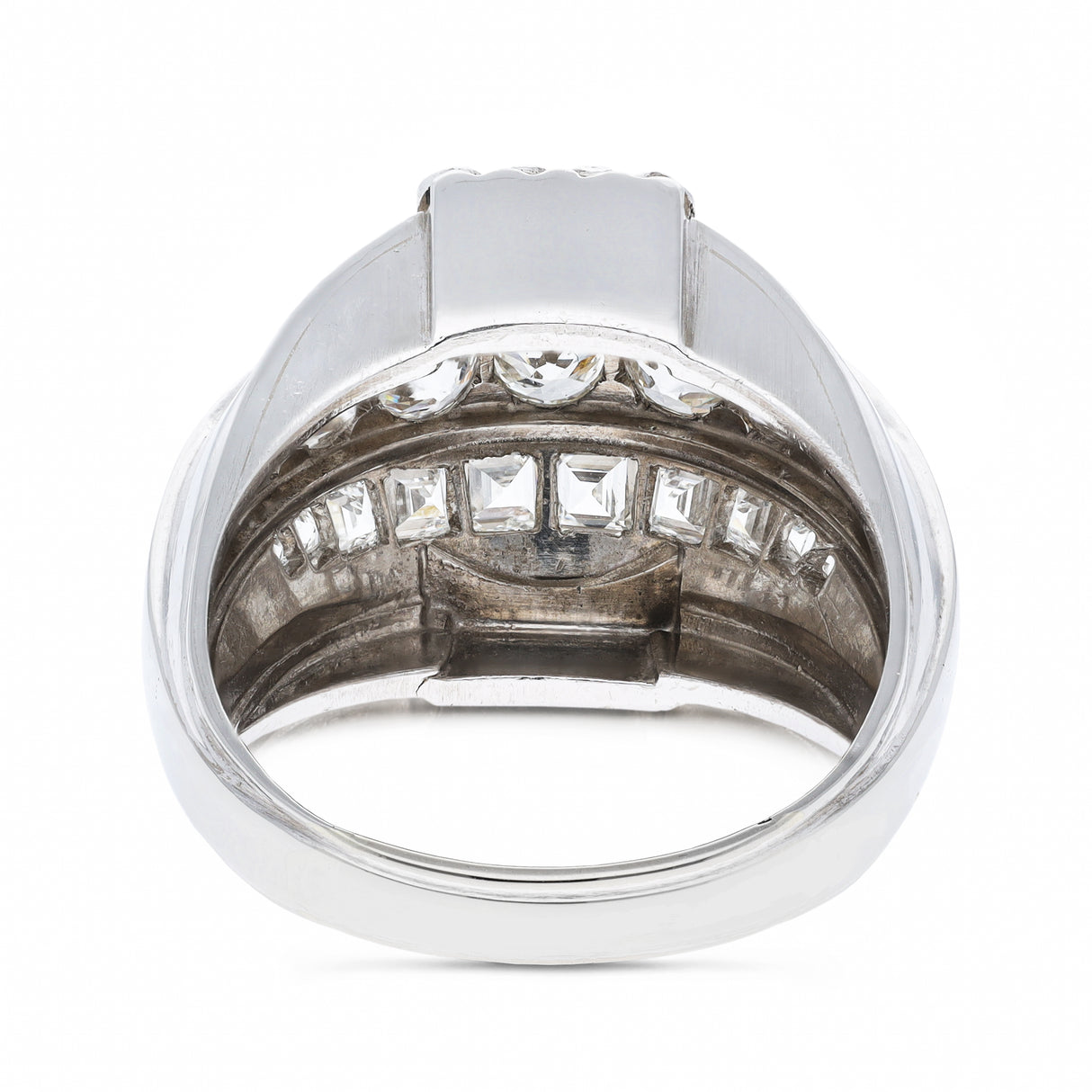 French, Art Deco 4ct diamond bombé dress ring